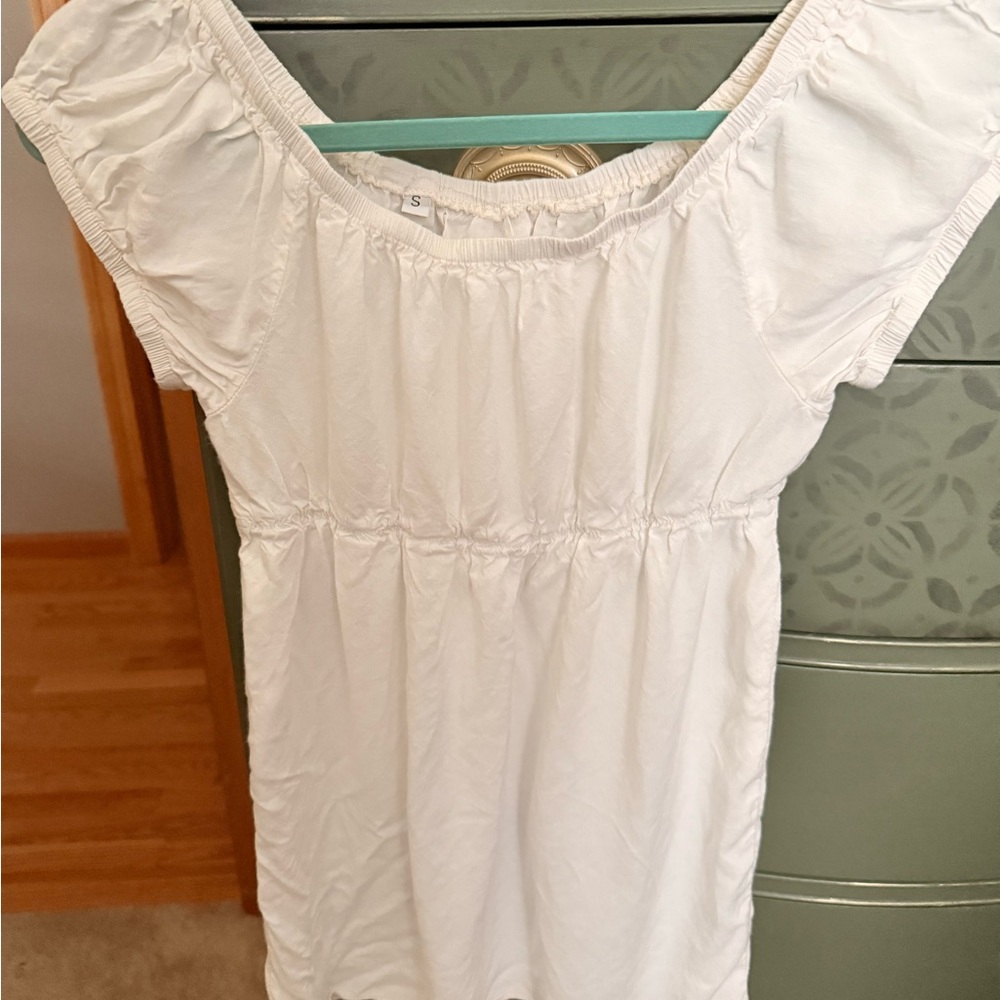White Off-Shoulder Peasant Blouse